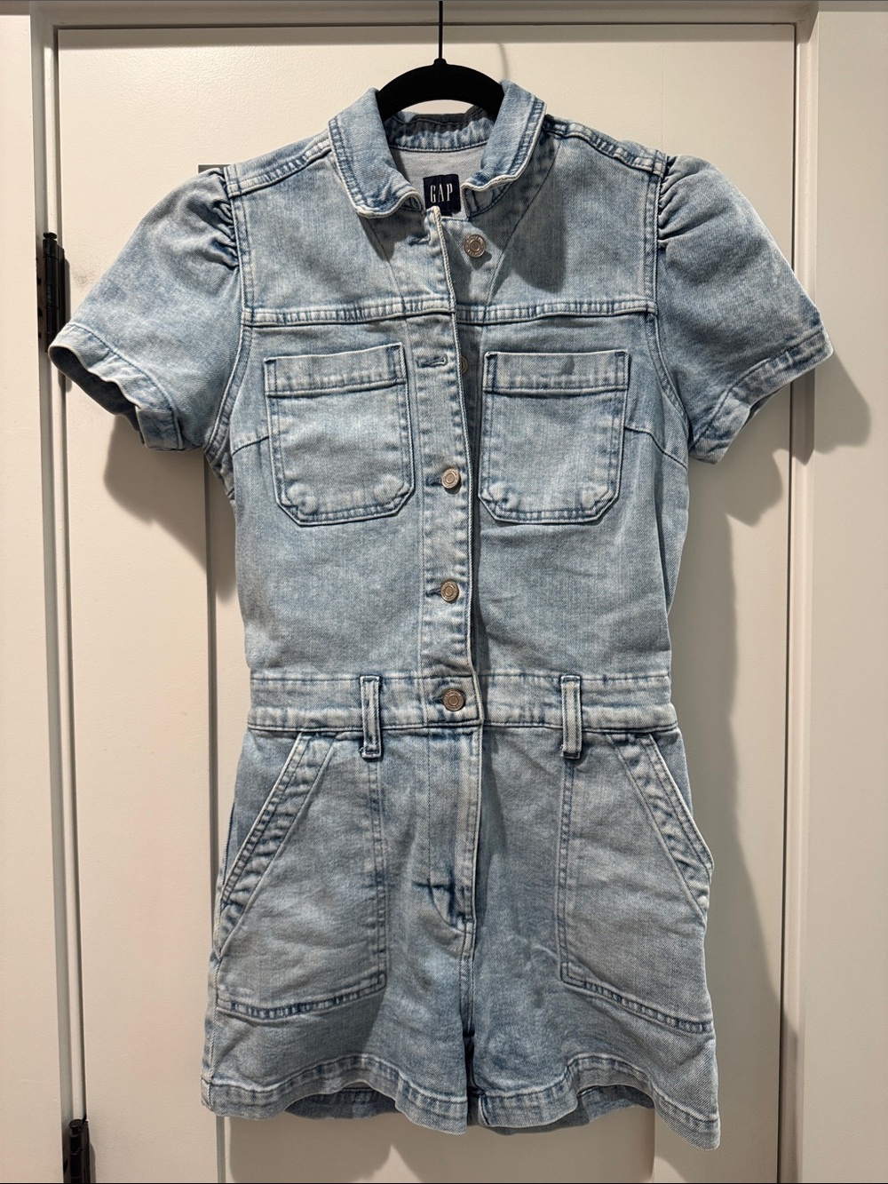 GAP Light Blue Denim Short-Sleeve One-Piece